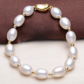 Simple Design fashion Freshwater AAA Grade 8-9mm Rice Pearl Bracelet